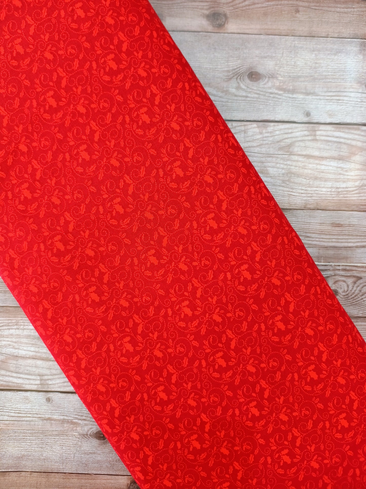 Red on Red Holly Cotton