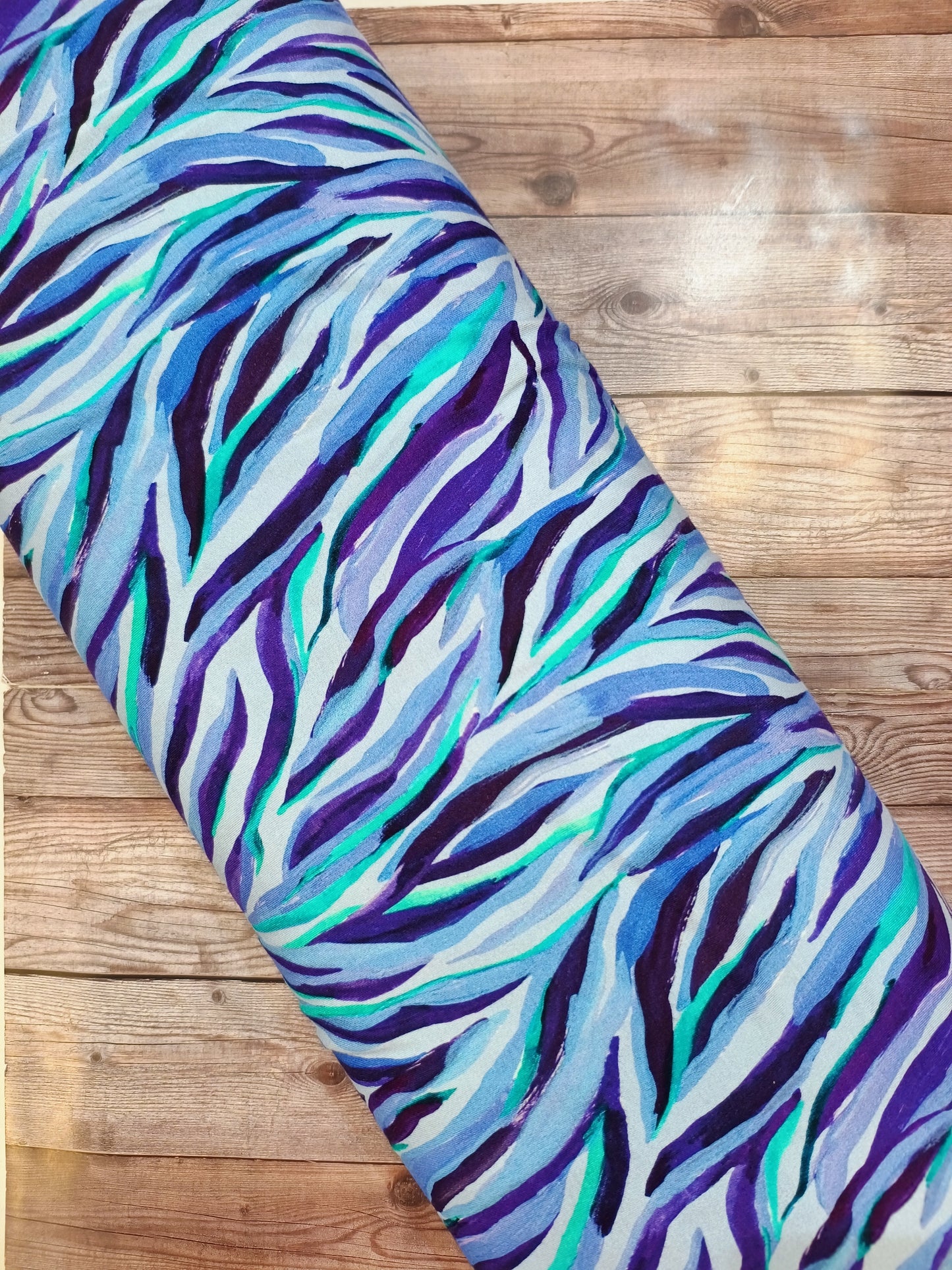 Blue Animal Print Viscose Jersey