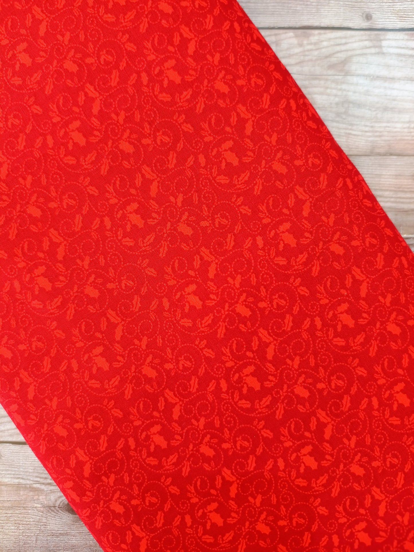 Red on Red Holly Cotton