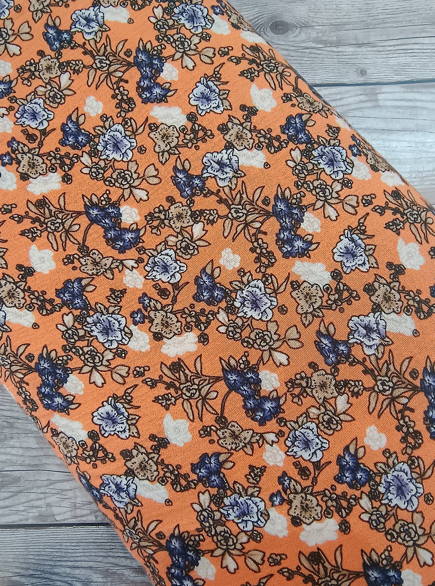 Ditsy Orange Floral Viscose