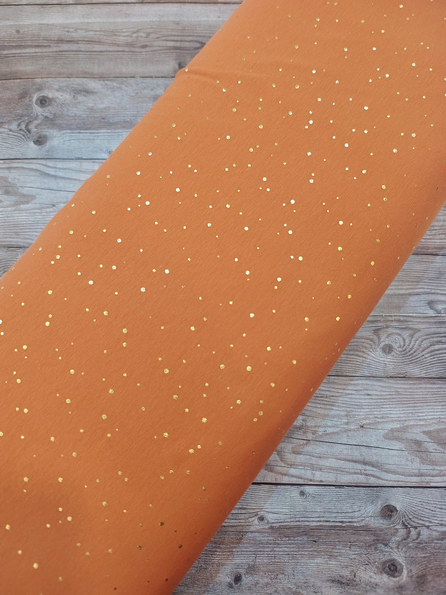 Gold Metallic Spot Cotton Jersey