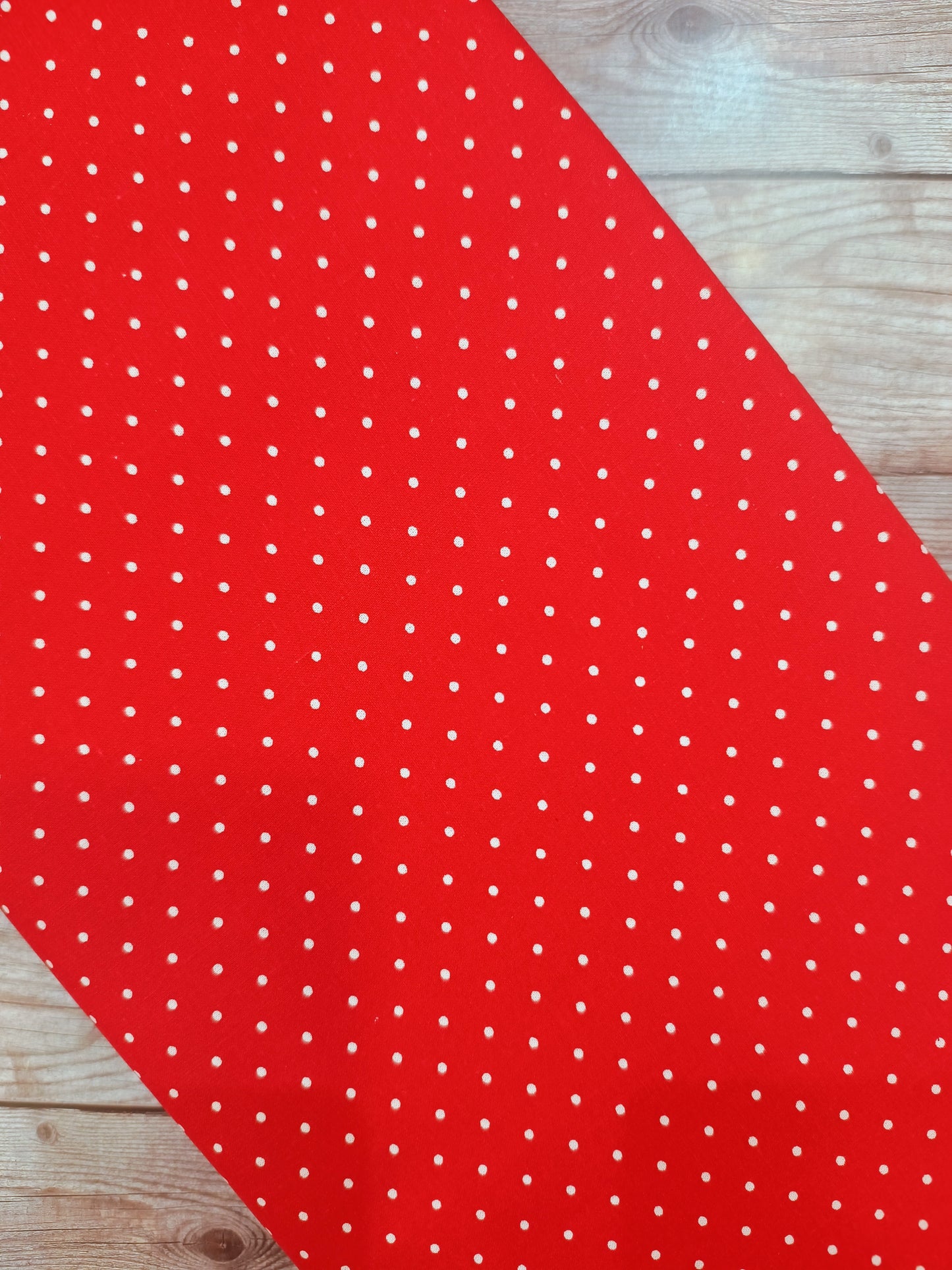 Red and White Pin Spot Cotton