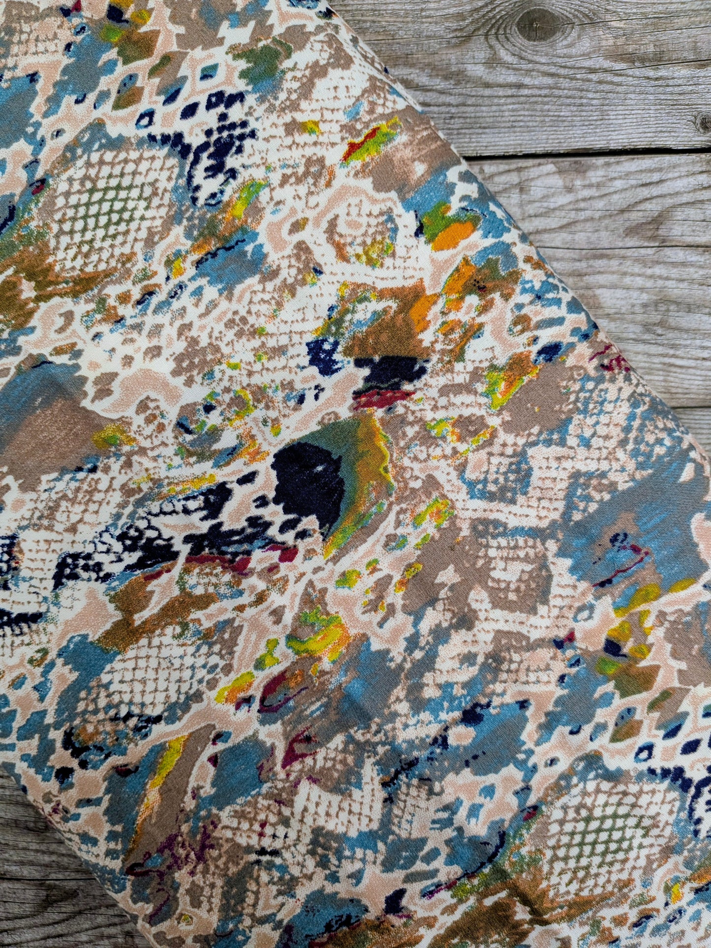 Rainbow Snakeskin Print Viscose