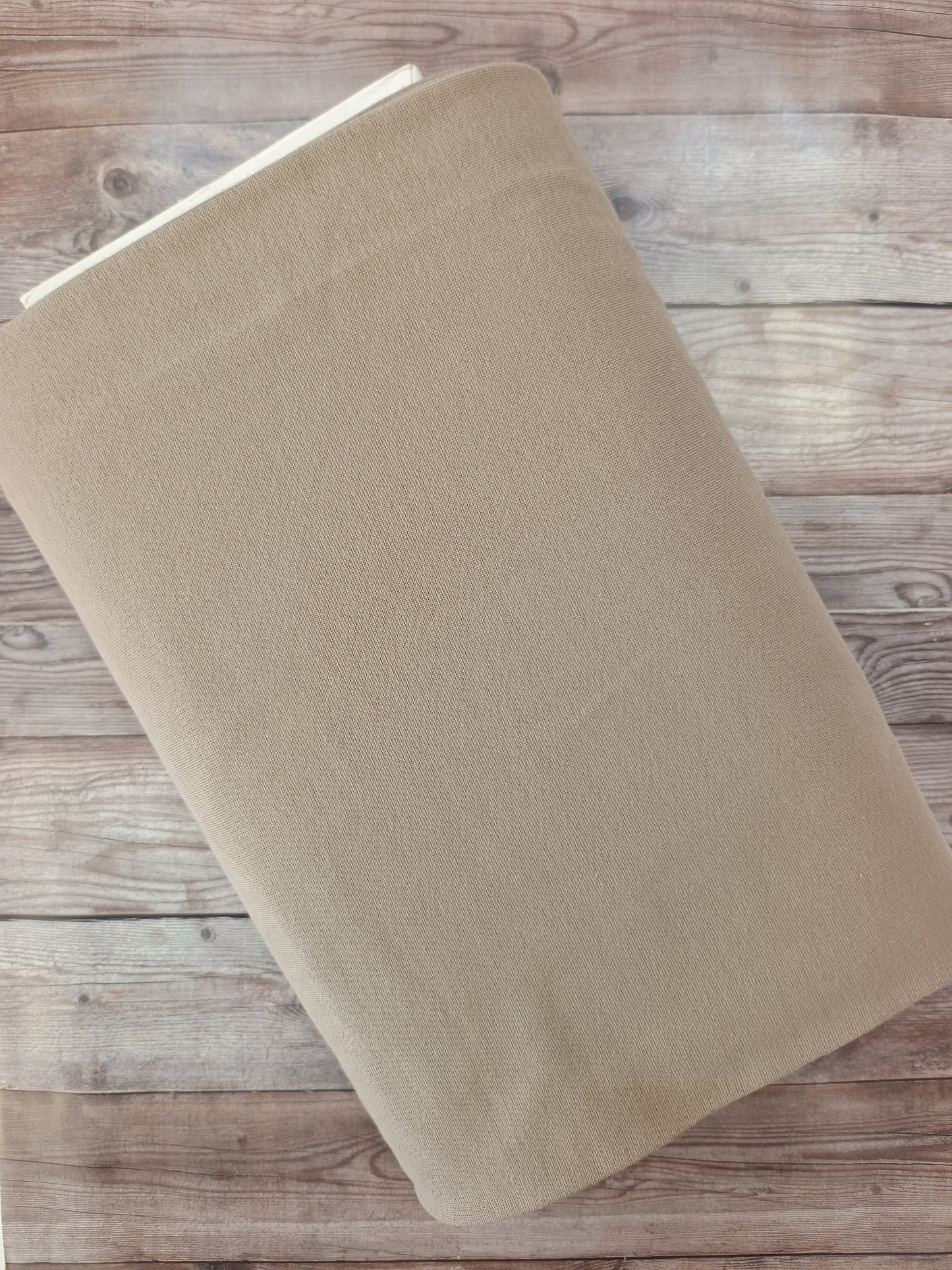 Taupe Tubular Cotton Ribbing Jersey