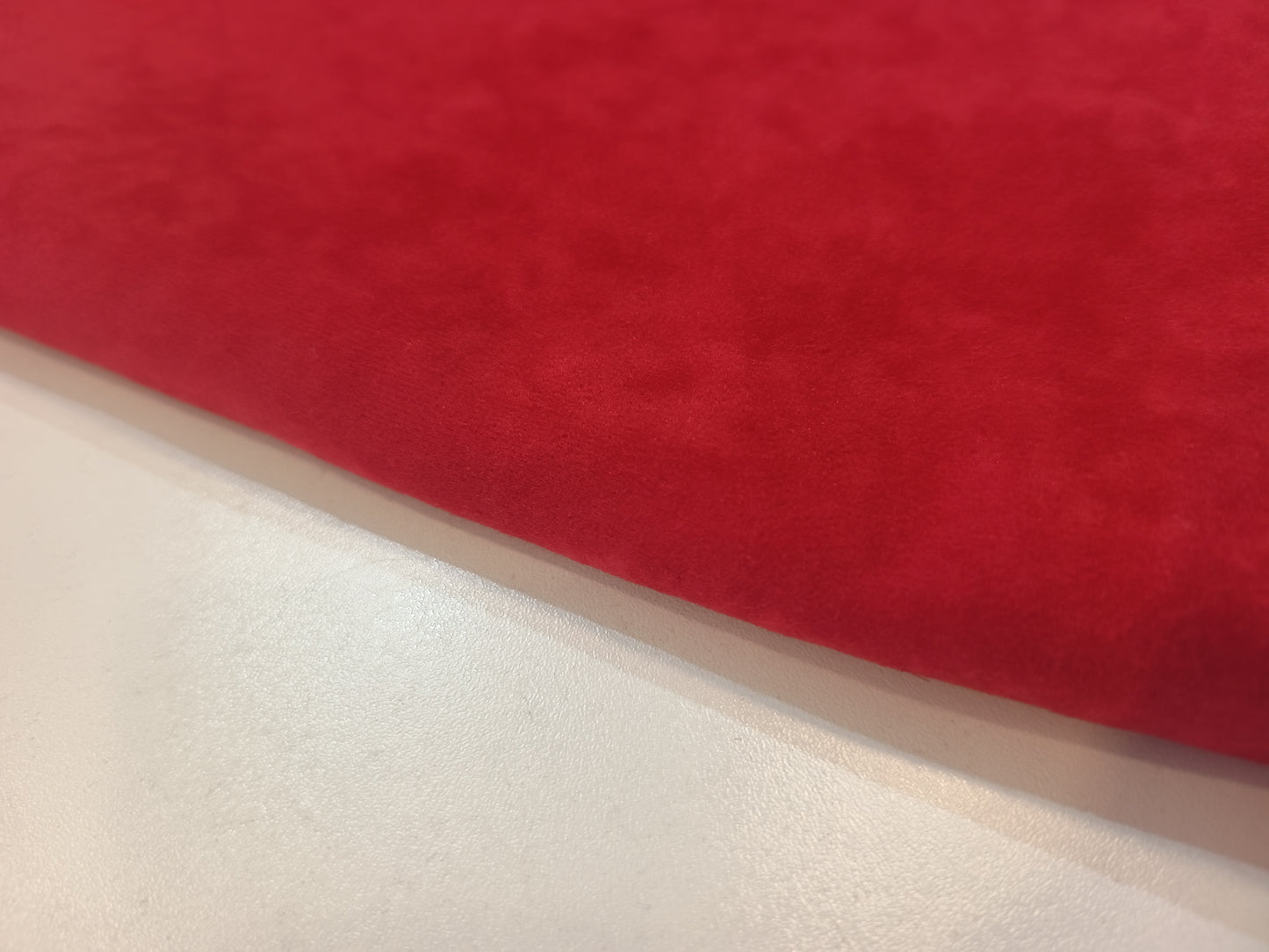 Red Poly Suede Effect