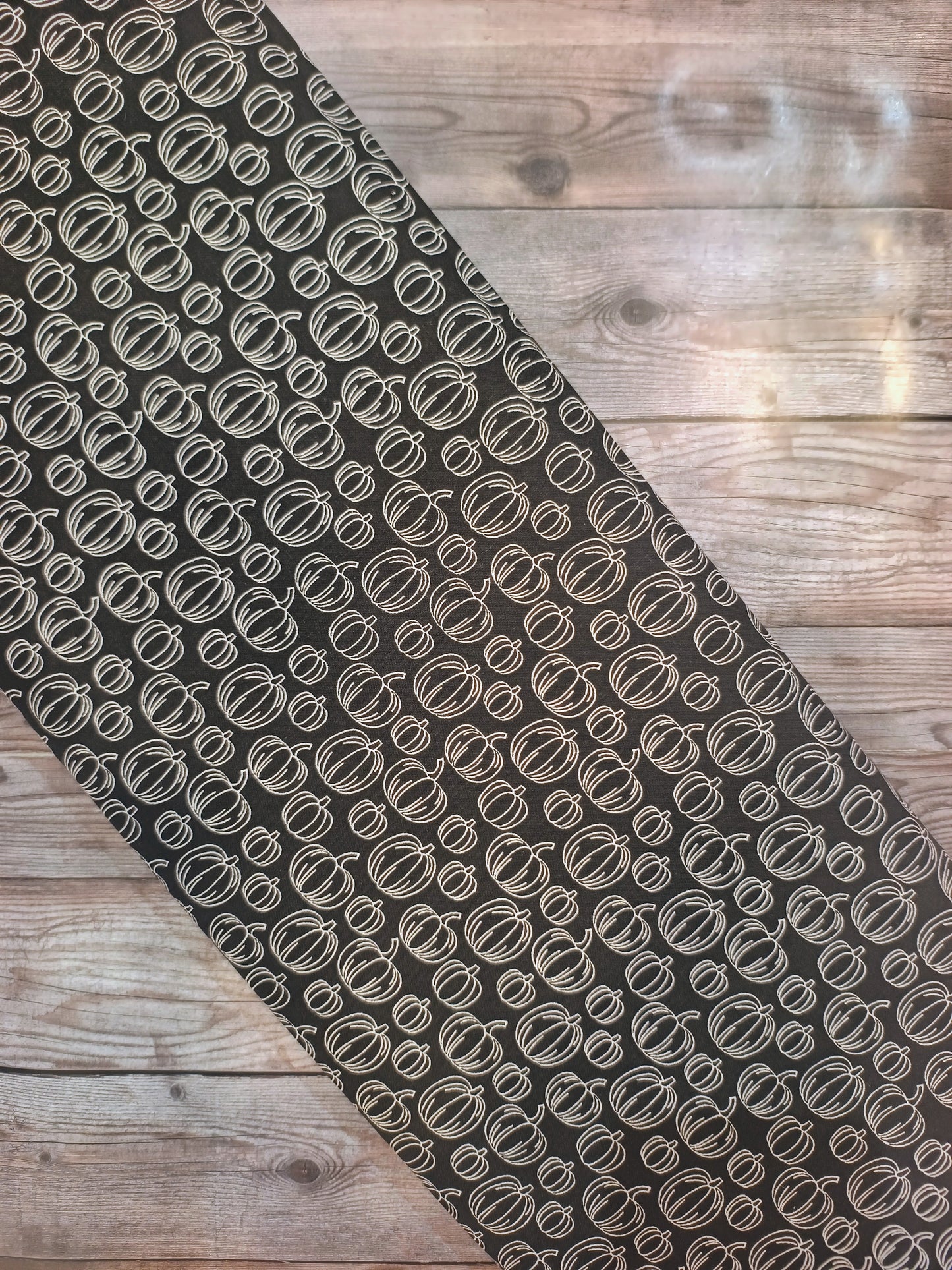 Pumpkins on Black Cotton