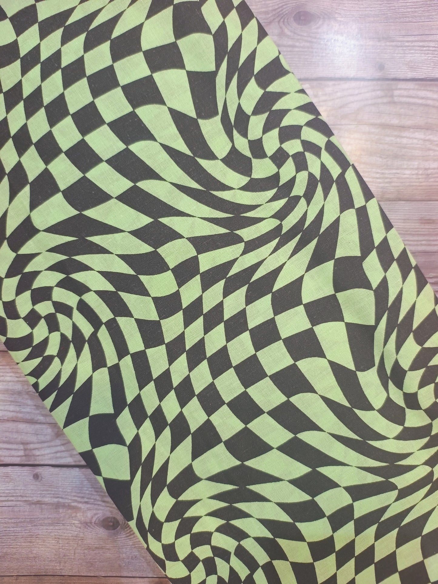 Green and Black Optical Illusion Cotton