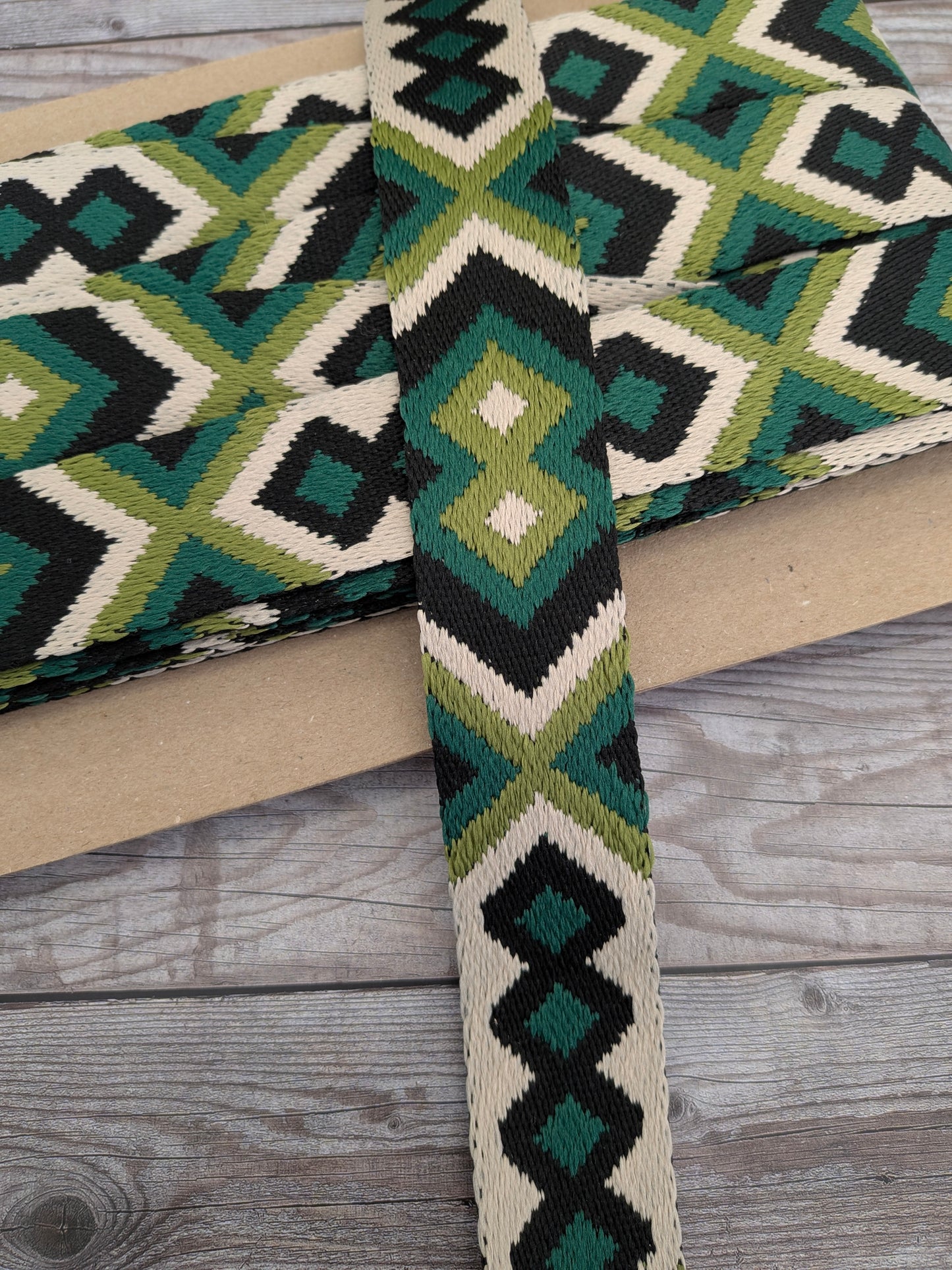 Green Tribal 38mm Webbing