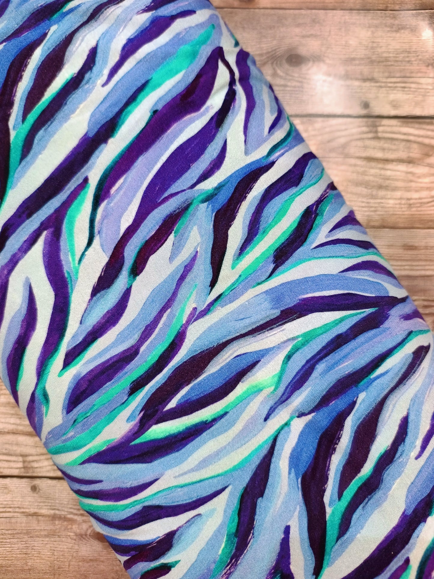 Blue Animal Print Viscose Jersey