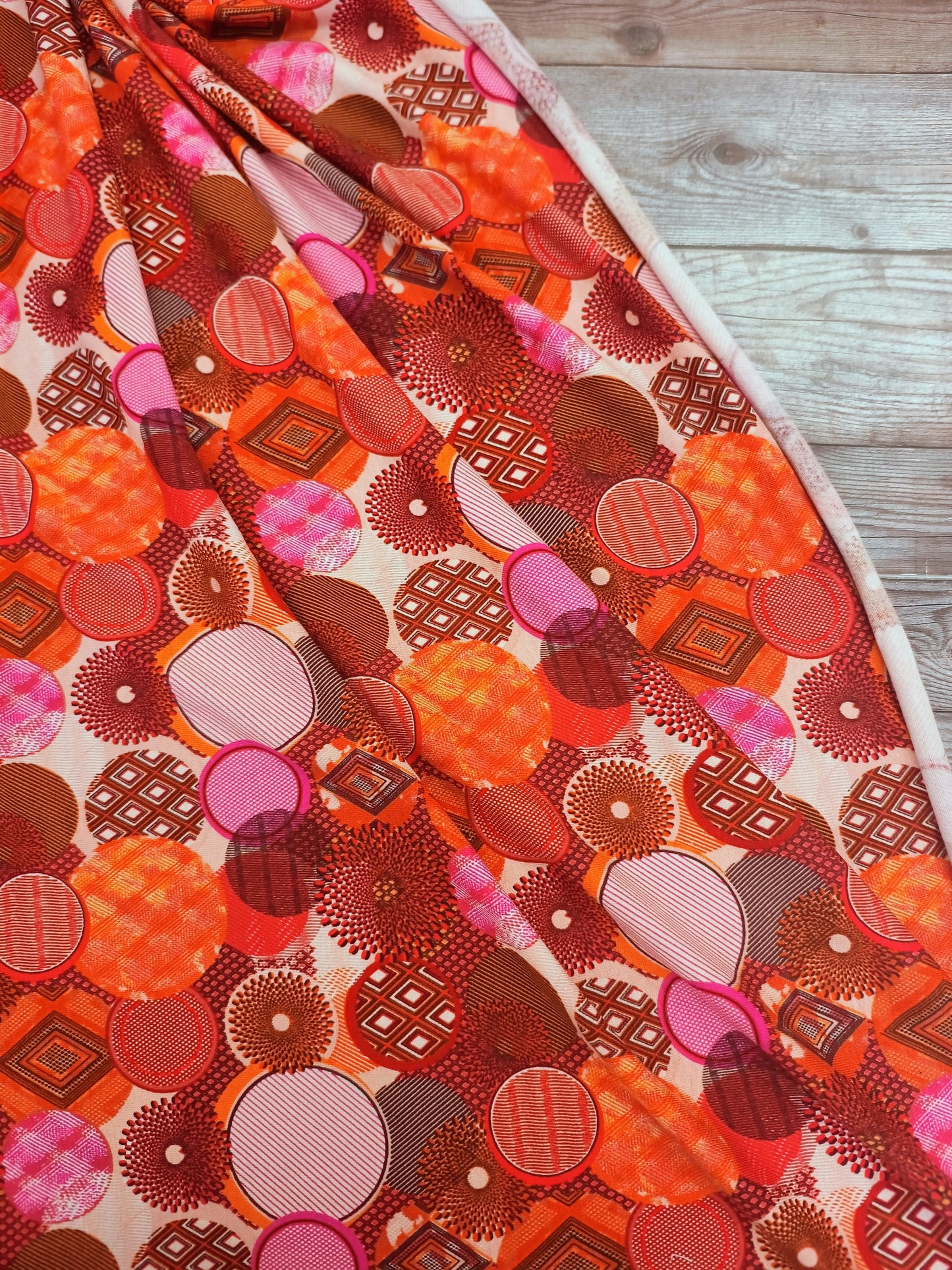 Retro Geometric Print Viscose Jersey