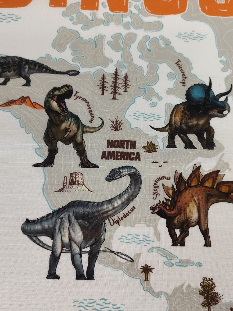 Dinosaur Atlas Cotton Panel
