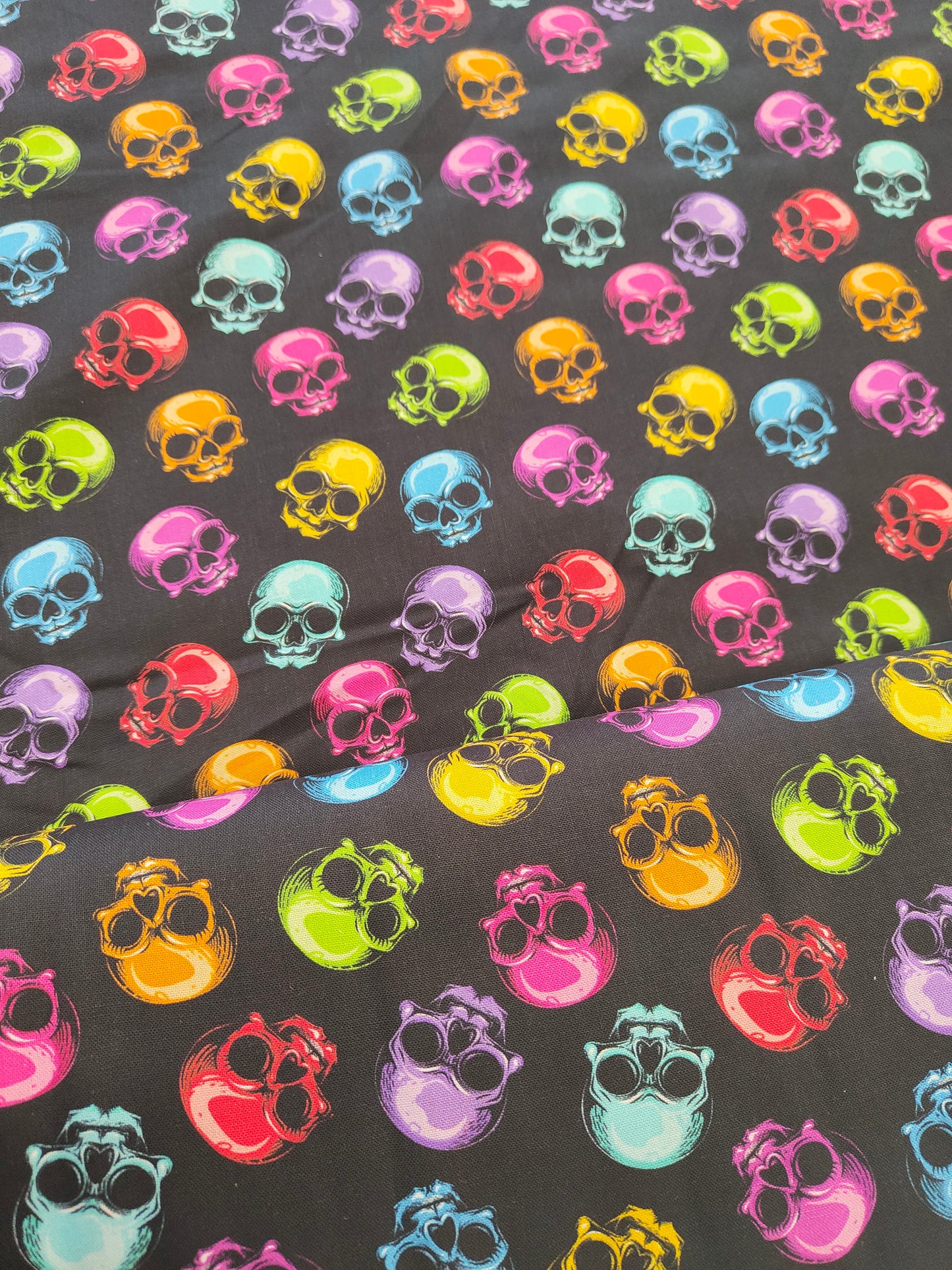 Multicoloured Skulls Cotton