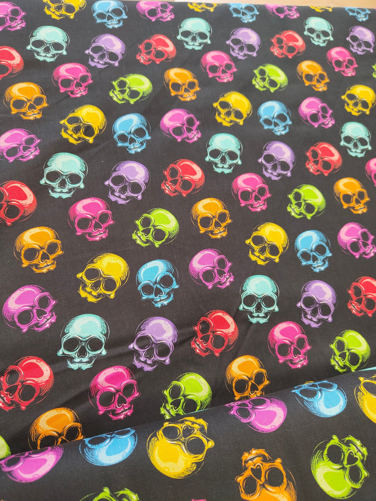 Multicoloured Skulls Cotton