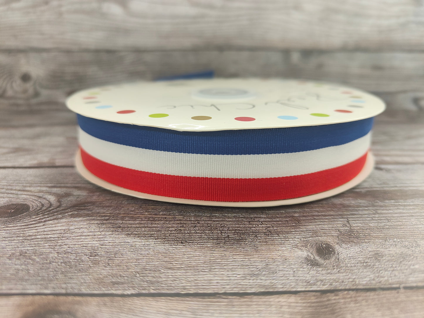 Stripped Ribbon 25mm Red, White, Blue
