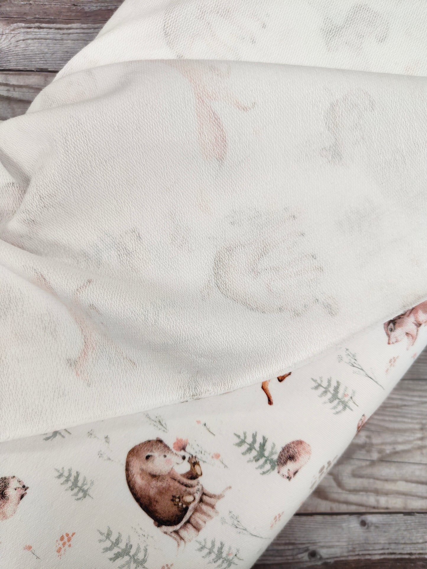 Watercolour Wildlife French Terry Loopback Cotton Jersey 33cm