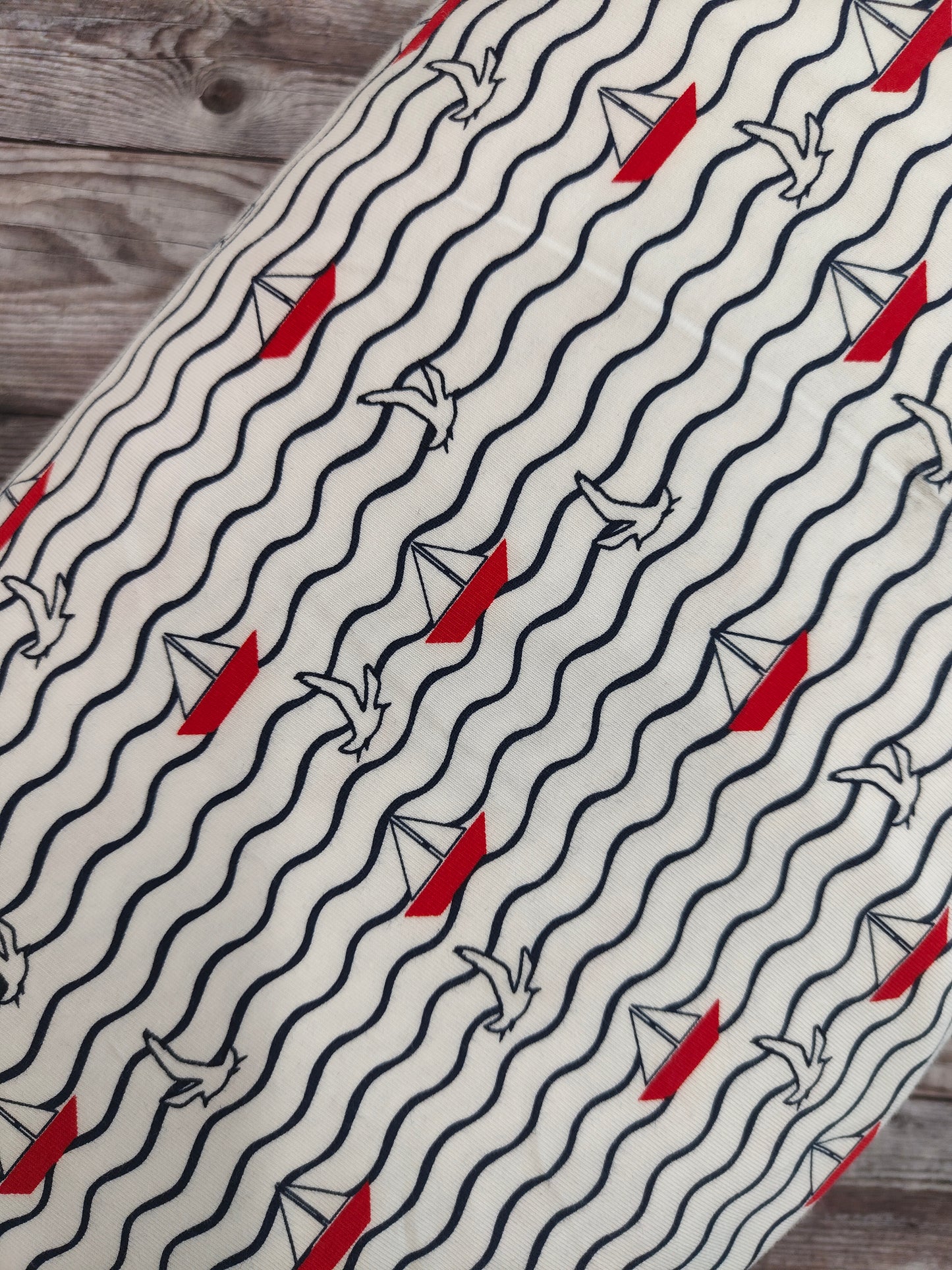 At Sea on White Cotton Jersey