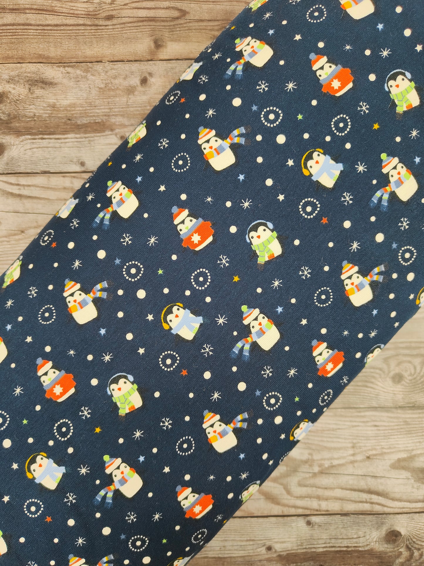 Festive Penguin Cotton Jersey