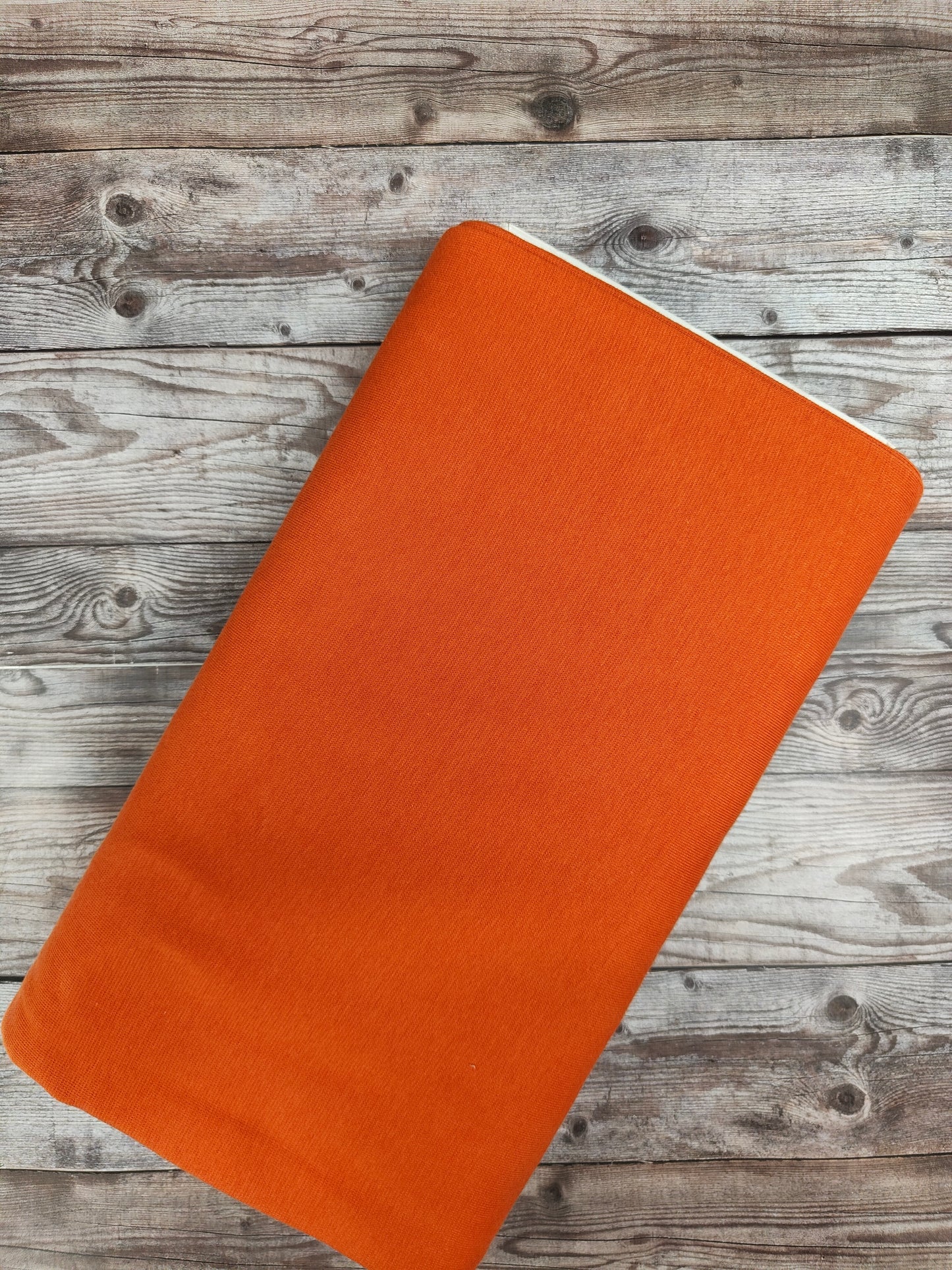 GOTS Rust Tubular Cotton Ribbing Jersey