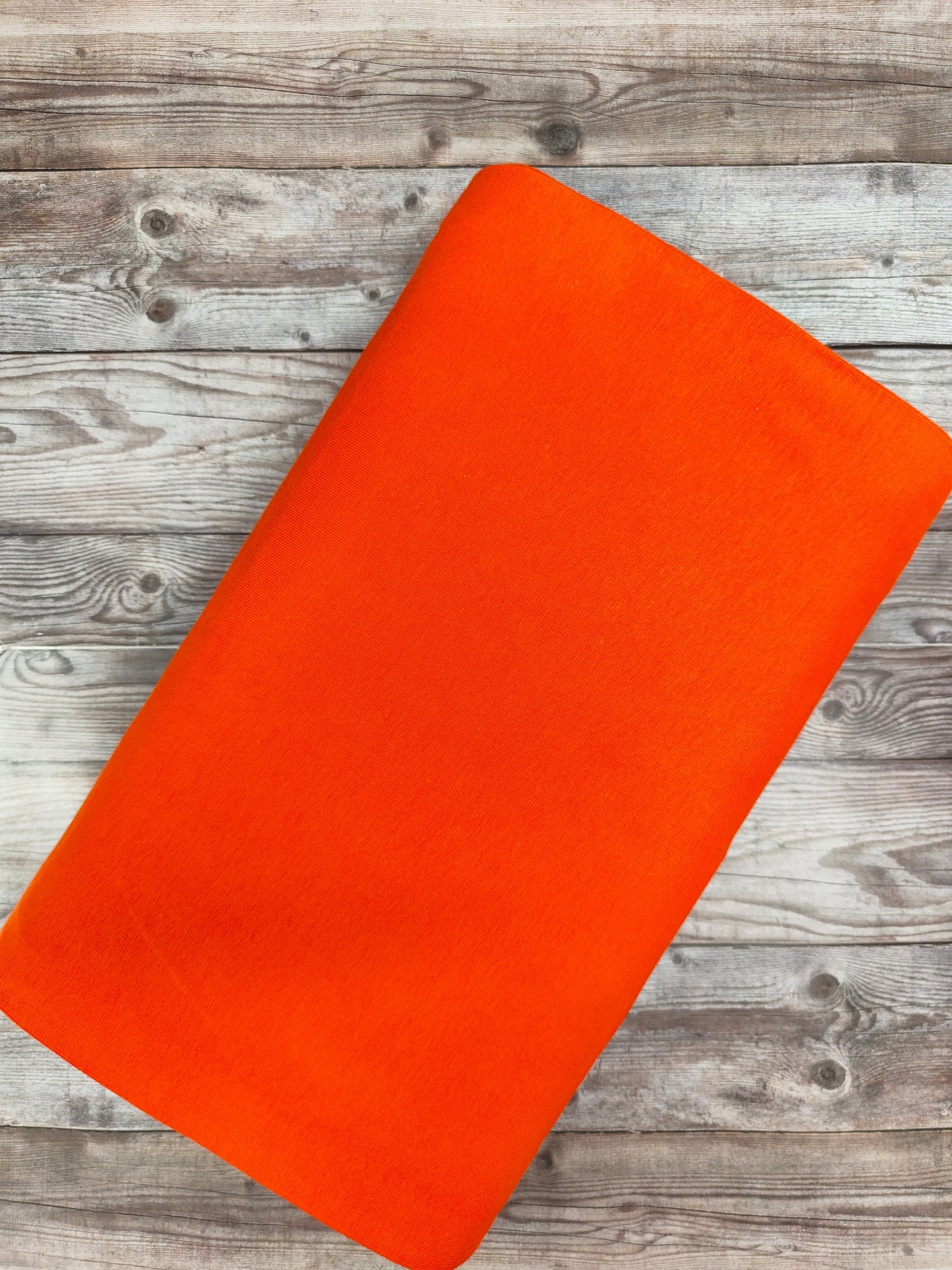 GOTS Bright Orange Tubular Cotton Ribbing Jersey