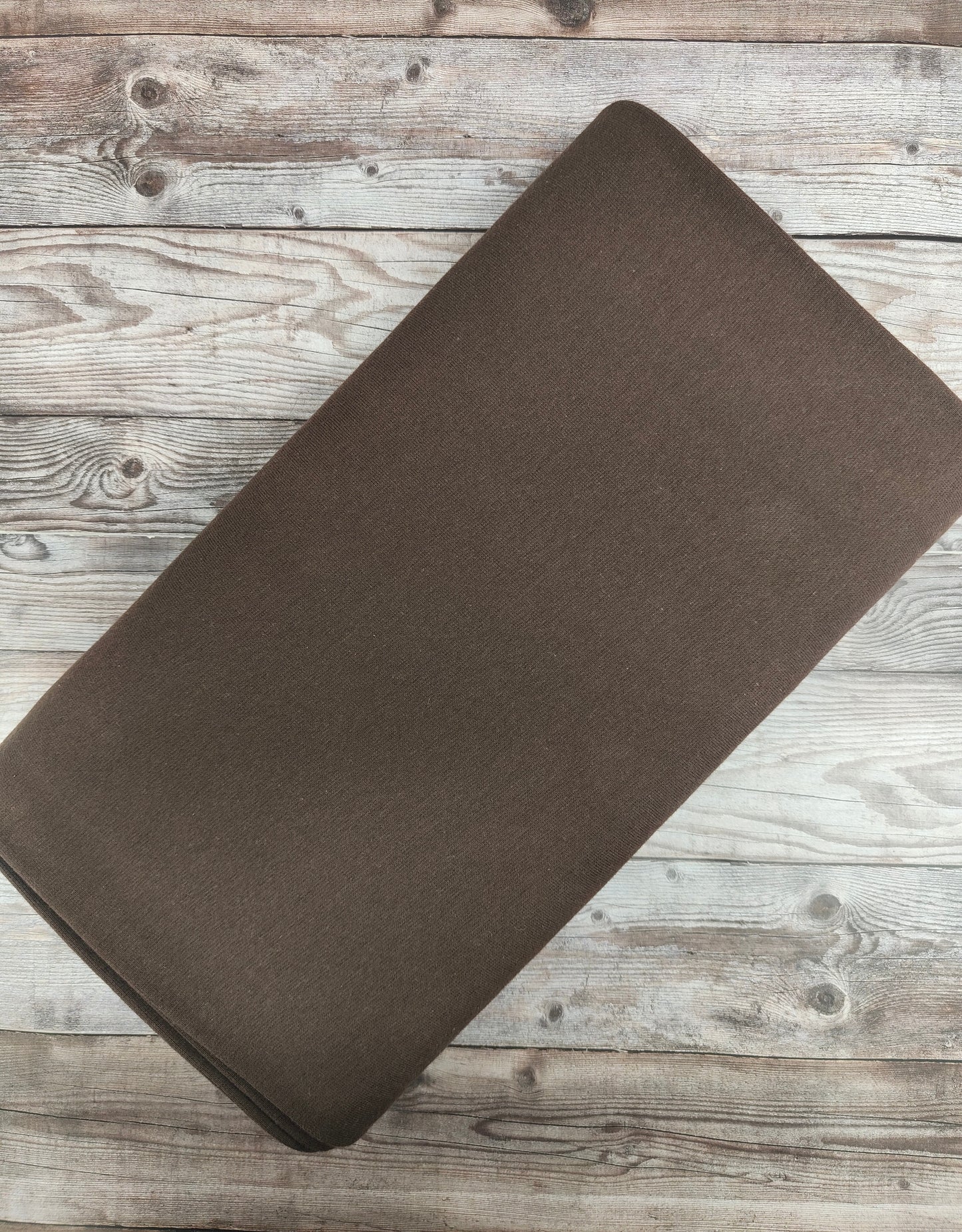 GOTS Dark Brown Tubular Cotton Ribbing Jersey