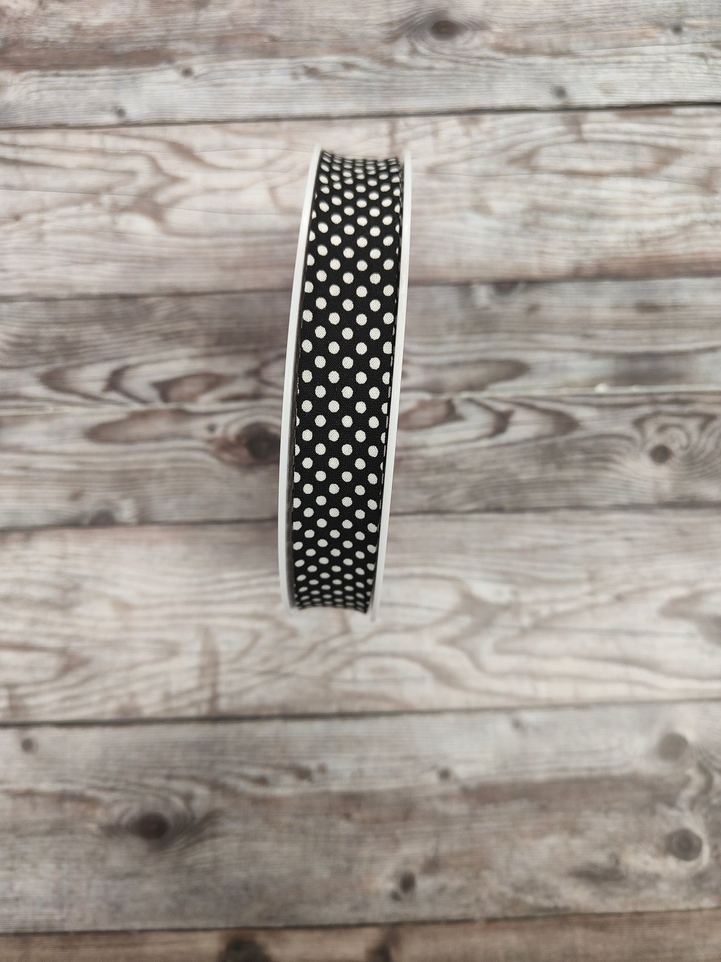 Black Polkadot Cotton Bias Binding