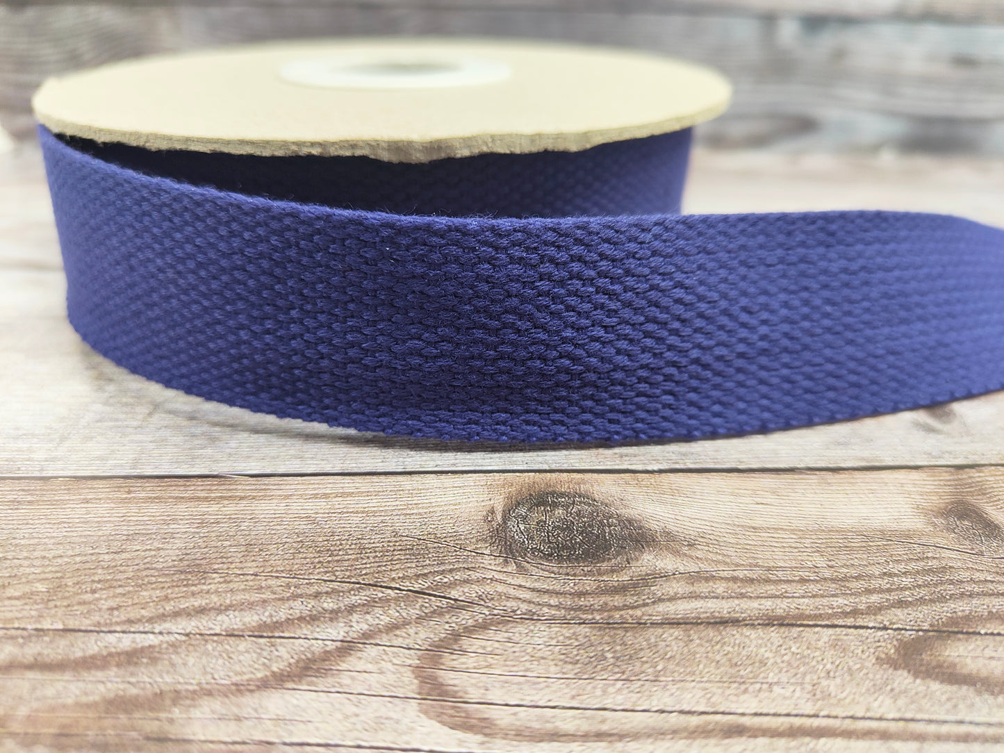 Purple Cotton Basket Weave Webbing 30mm