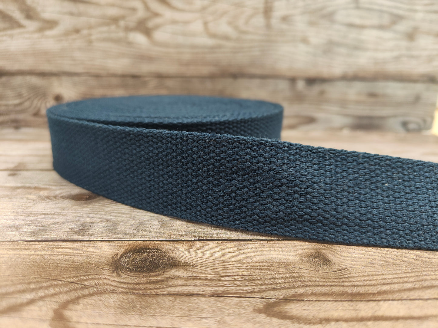 Dark Navy Cotton Basket Weave Webbing 30mm