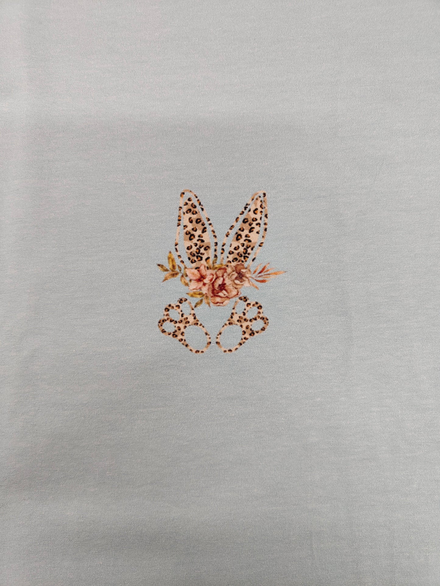 Leopard Bunny on Blue Cotton Jersey set of 3 Panels