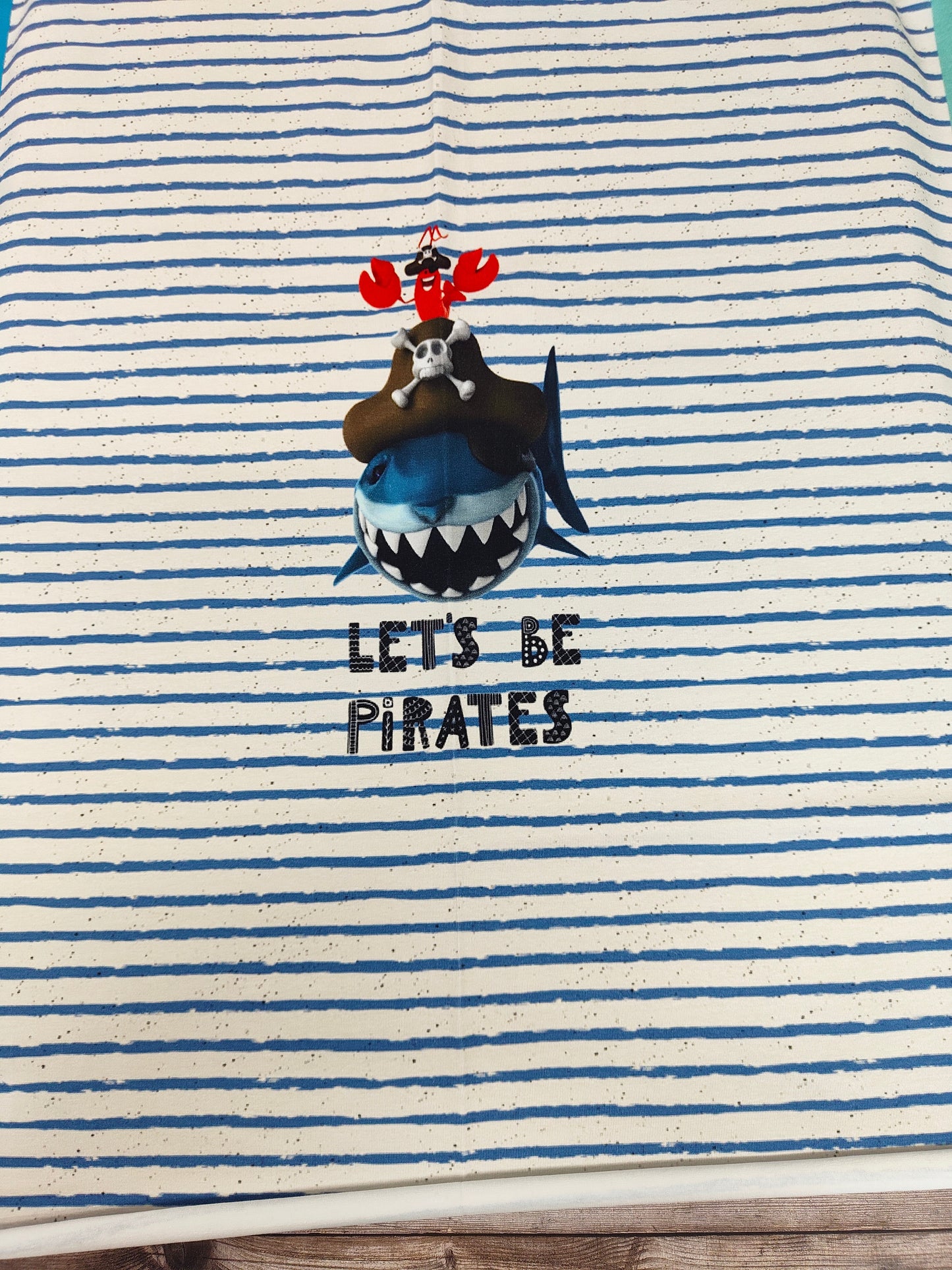 Lets Be Pirates Cotton Jersey Set of 3 Panels Blue