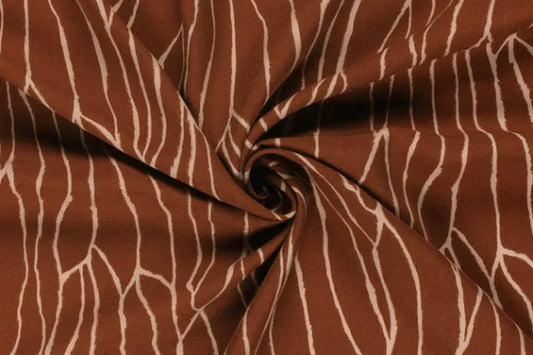 Rust Abstract Viscose Twill