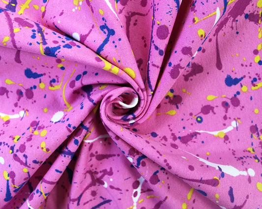 Magenta Paint Splatter French Terry