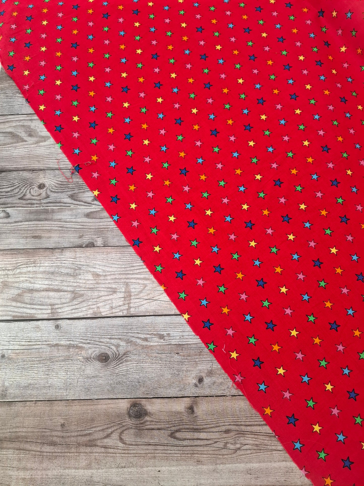 Stars On Red Cotton