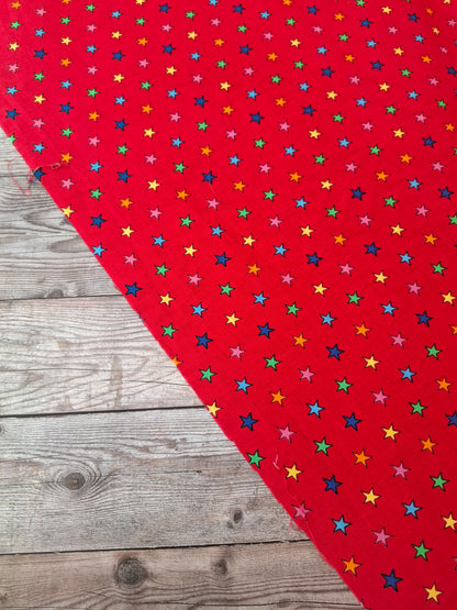 Stars On Red Cotton
