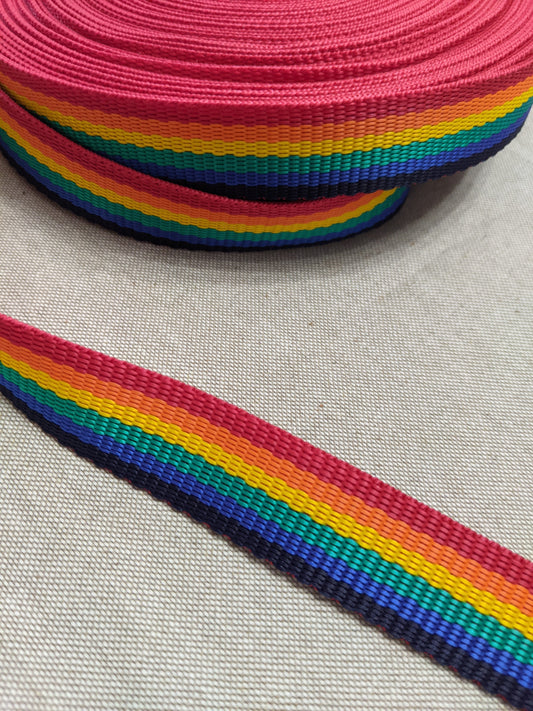 Rainbow Polypropylene 38mm Webbing