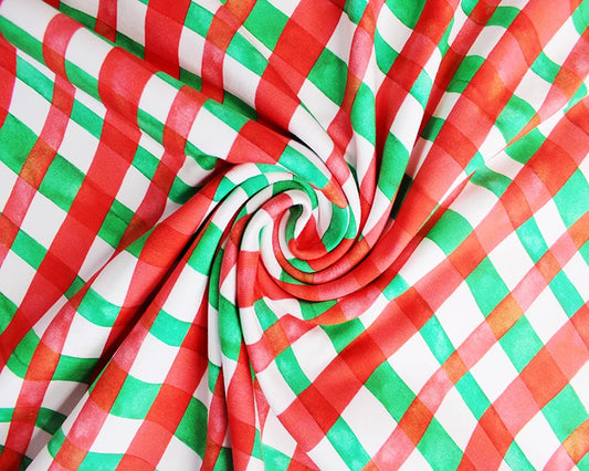 Watercolour Tartan Cotton Jersey