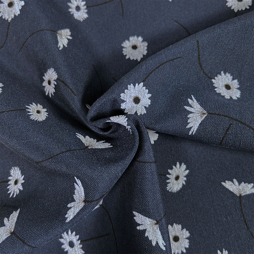 Daisy's on Navy Cotton Blend