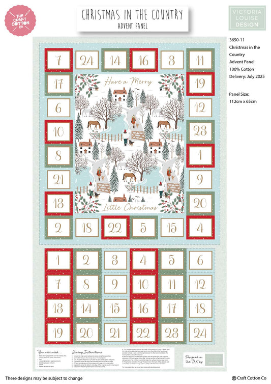 Christmas Country Advent Calendar Panel