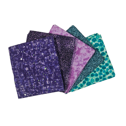 Teal & Purple Blender Fat Quarters Bundle