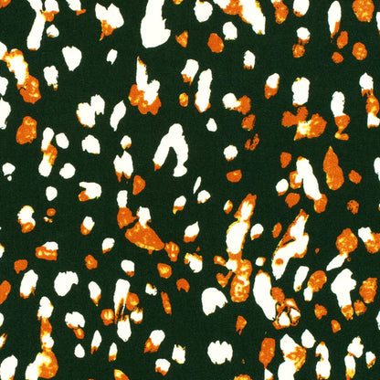 Dark Green Dots Viscose Twil