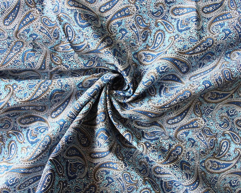Blue Paisley Cotton Poplin 1.80m