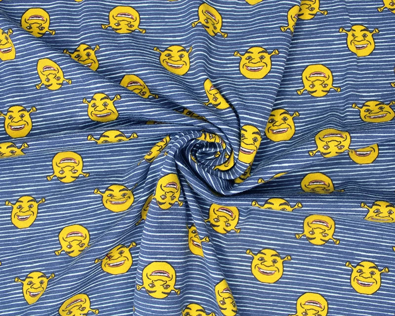 Shrek Stripes Navy Cotton Jersey