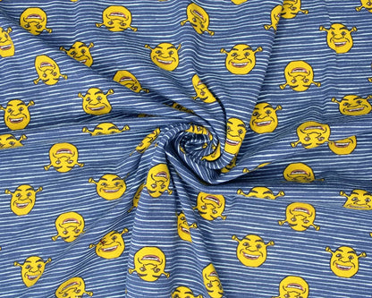 Shrek Stripes Navy Cotton Jersey