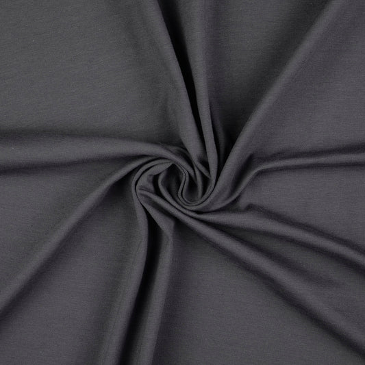 Plain Dark Grey Cotton Jersey