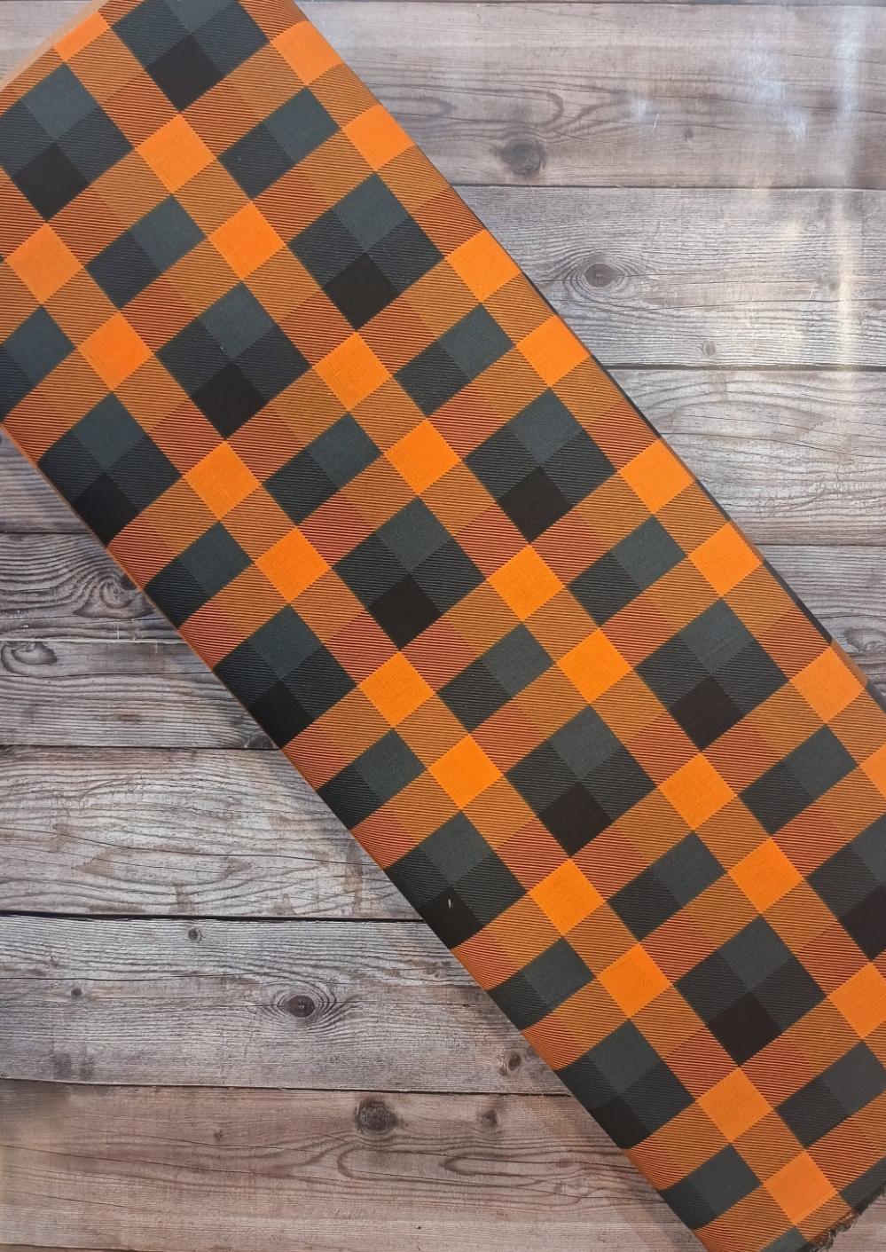 Orange Checked Cotton