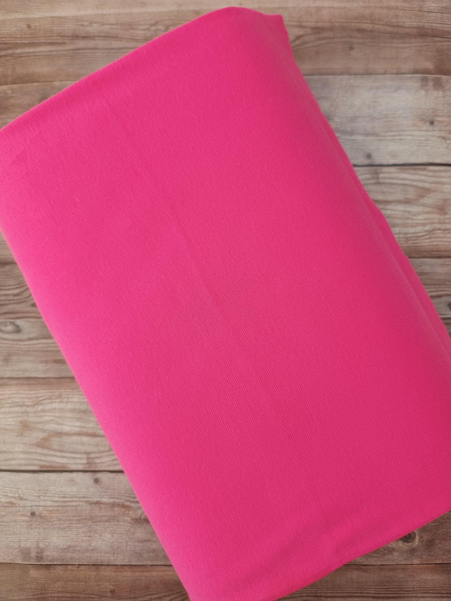 Bright Pink Tubular Cotton Ribbing Jersey