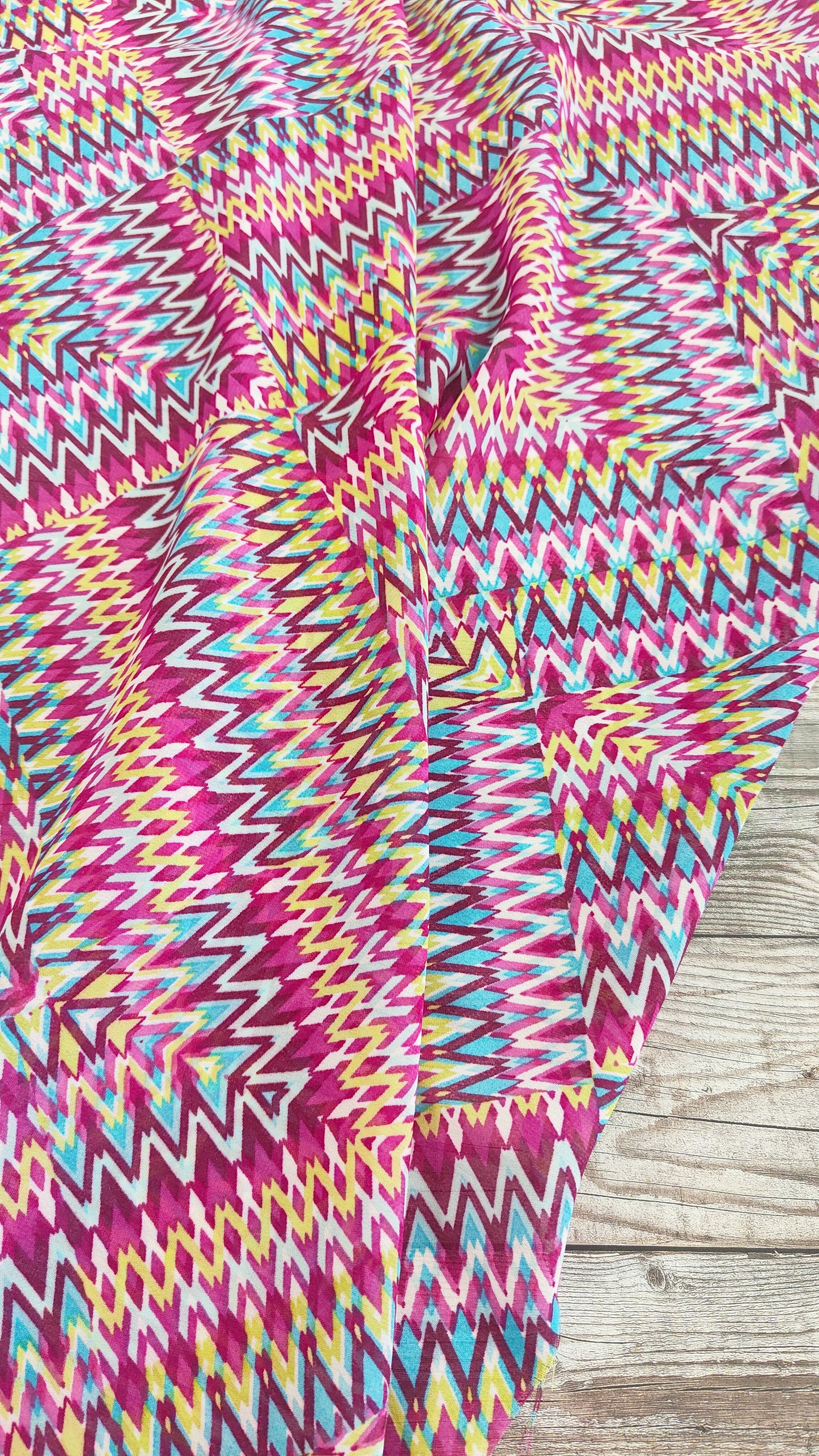 Magenta Zig Zag Chiffon