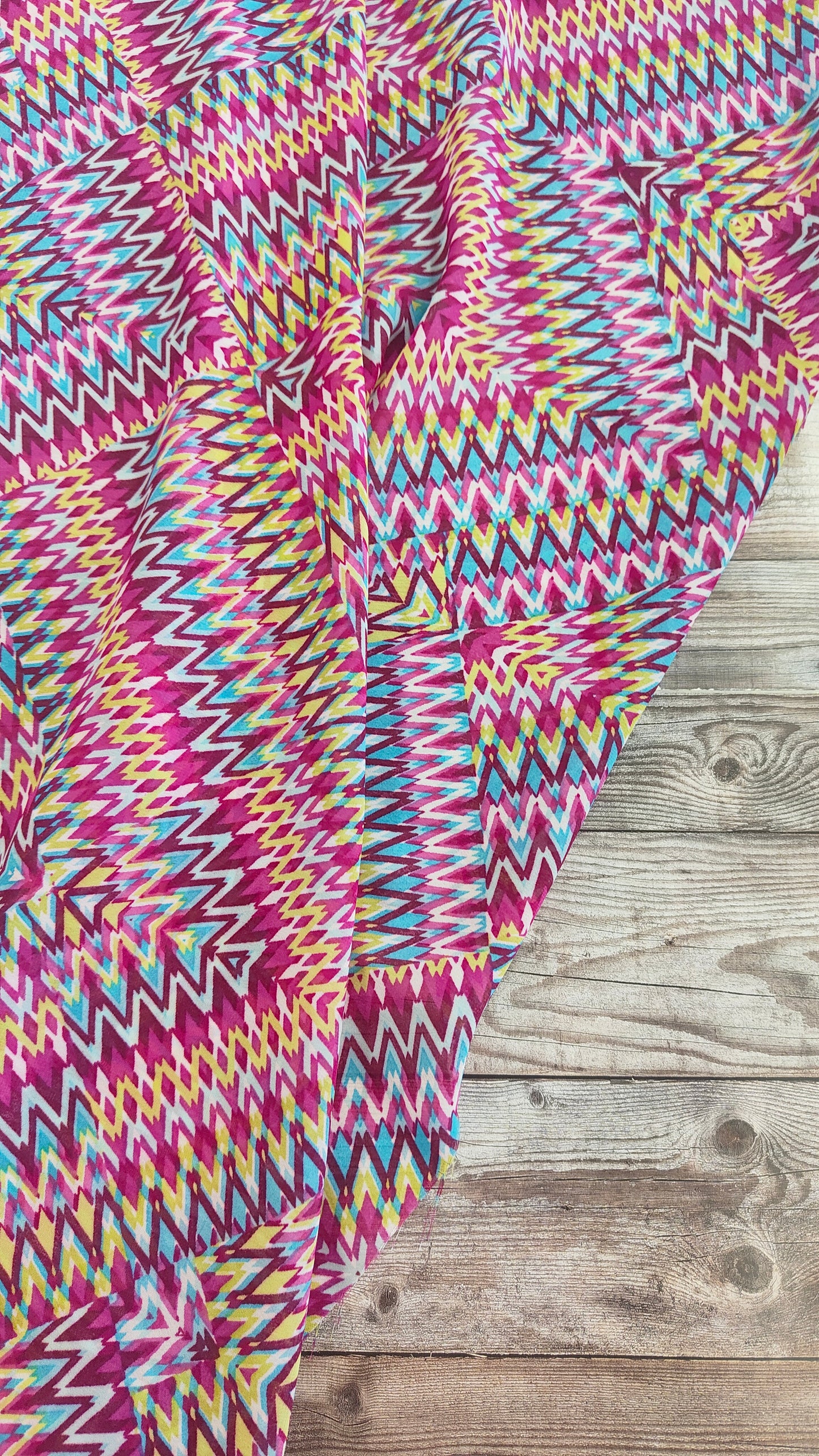 Magenta Zig Zag Chiffon