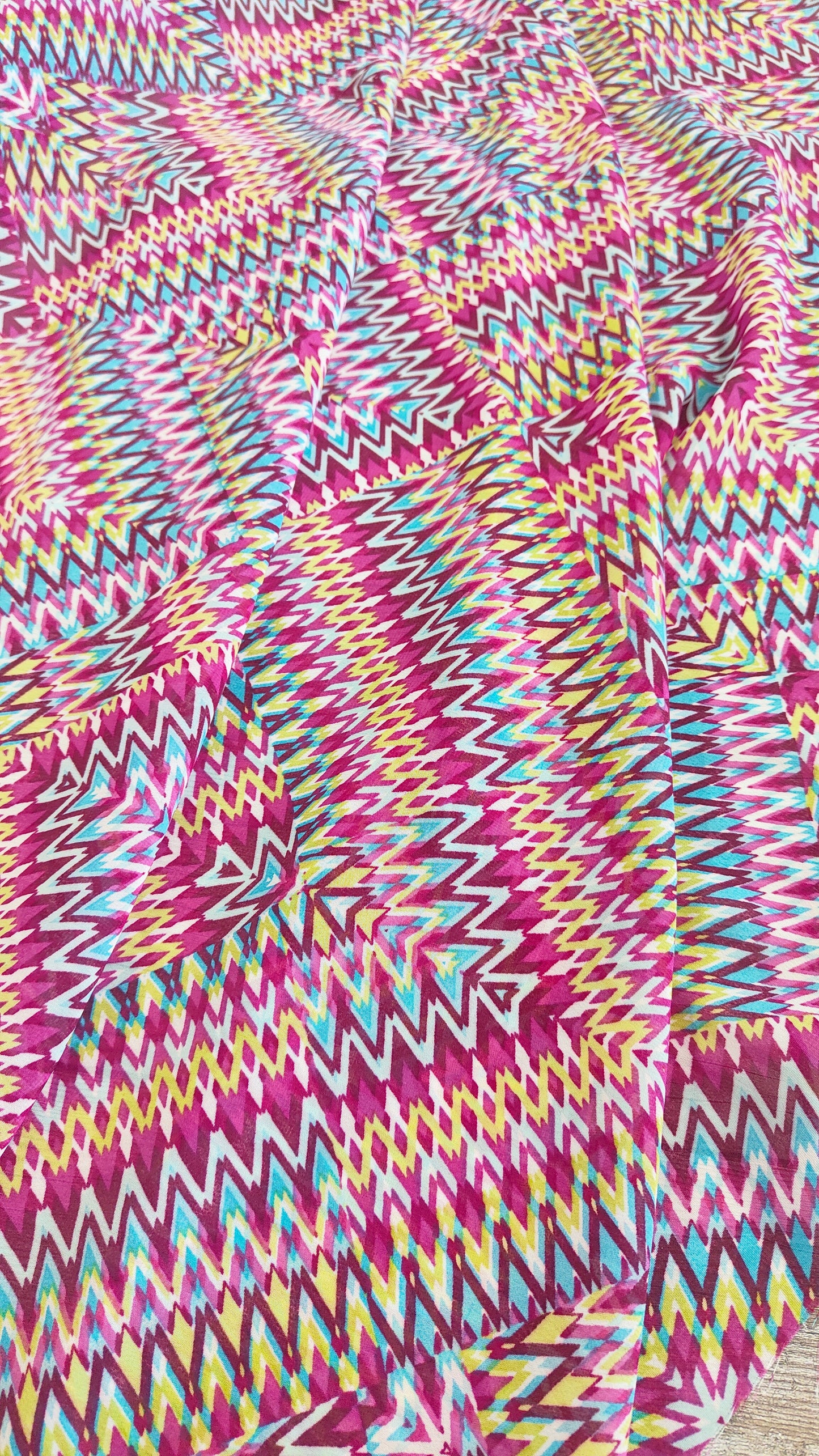 Magenta Zig Zag Chiffon