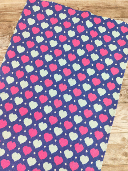 Knit Hearts Cotton Tubular Ribbing Jersey