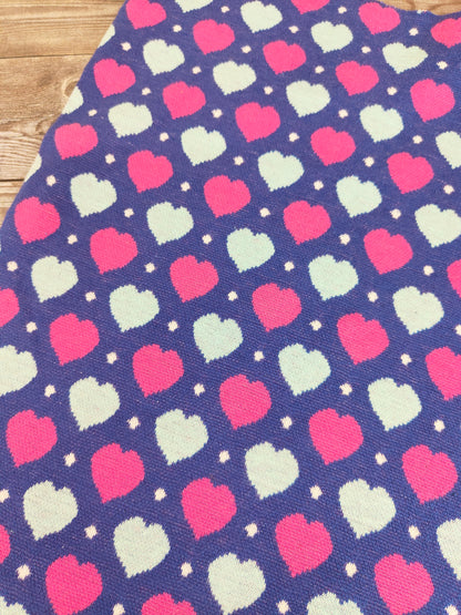 Knit Hearts Cotton Tubular Ribbing Jersey